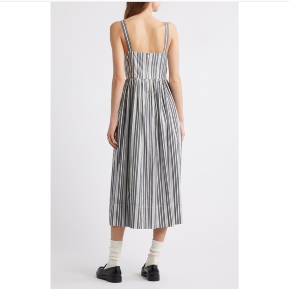 THE GREAT. Parchment Striped Midi Sundress - Picture 5 of 7